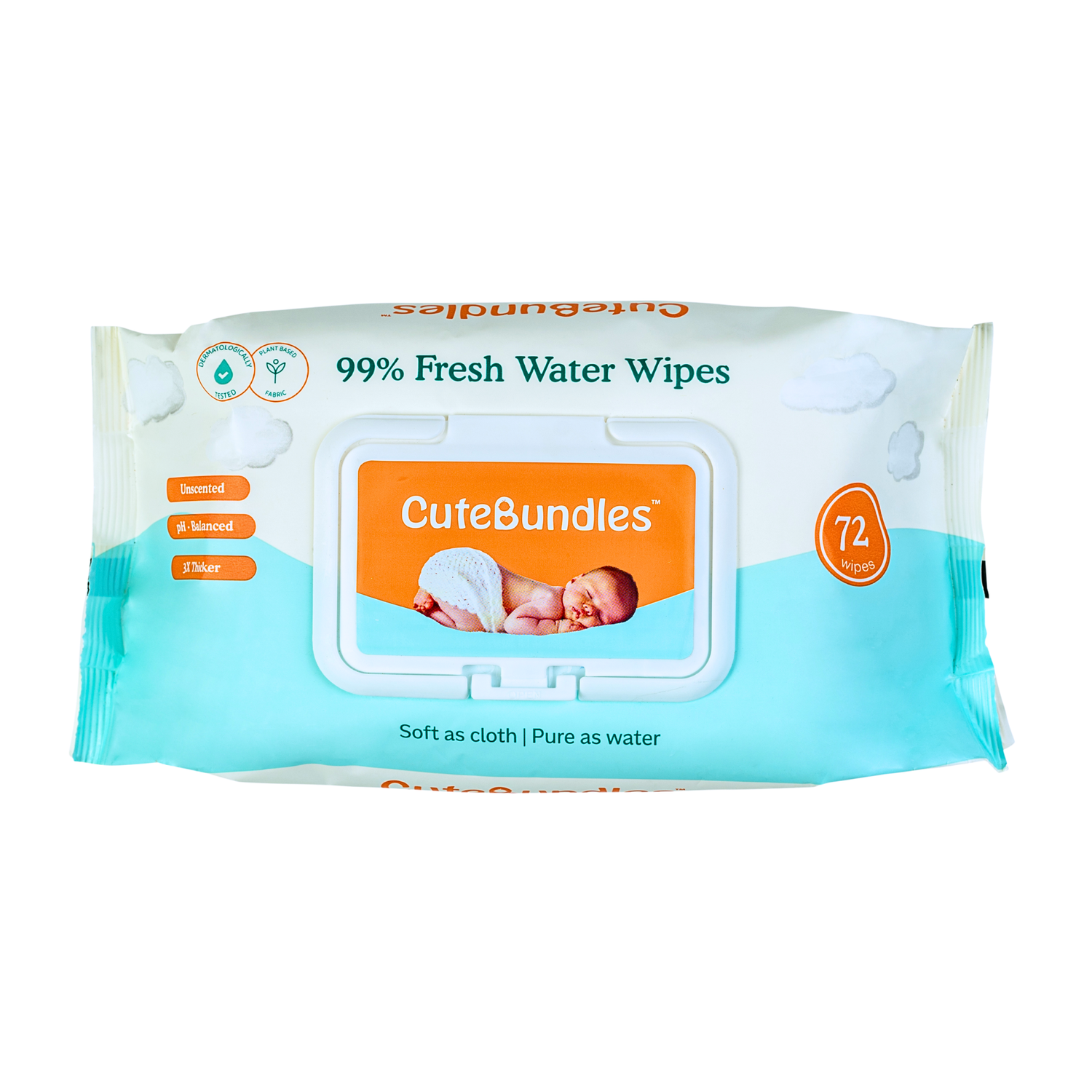 CuteBundles 99% Fresh Water Baby Wipes
