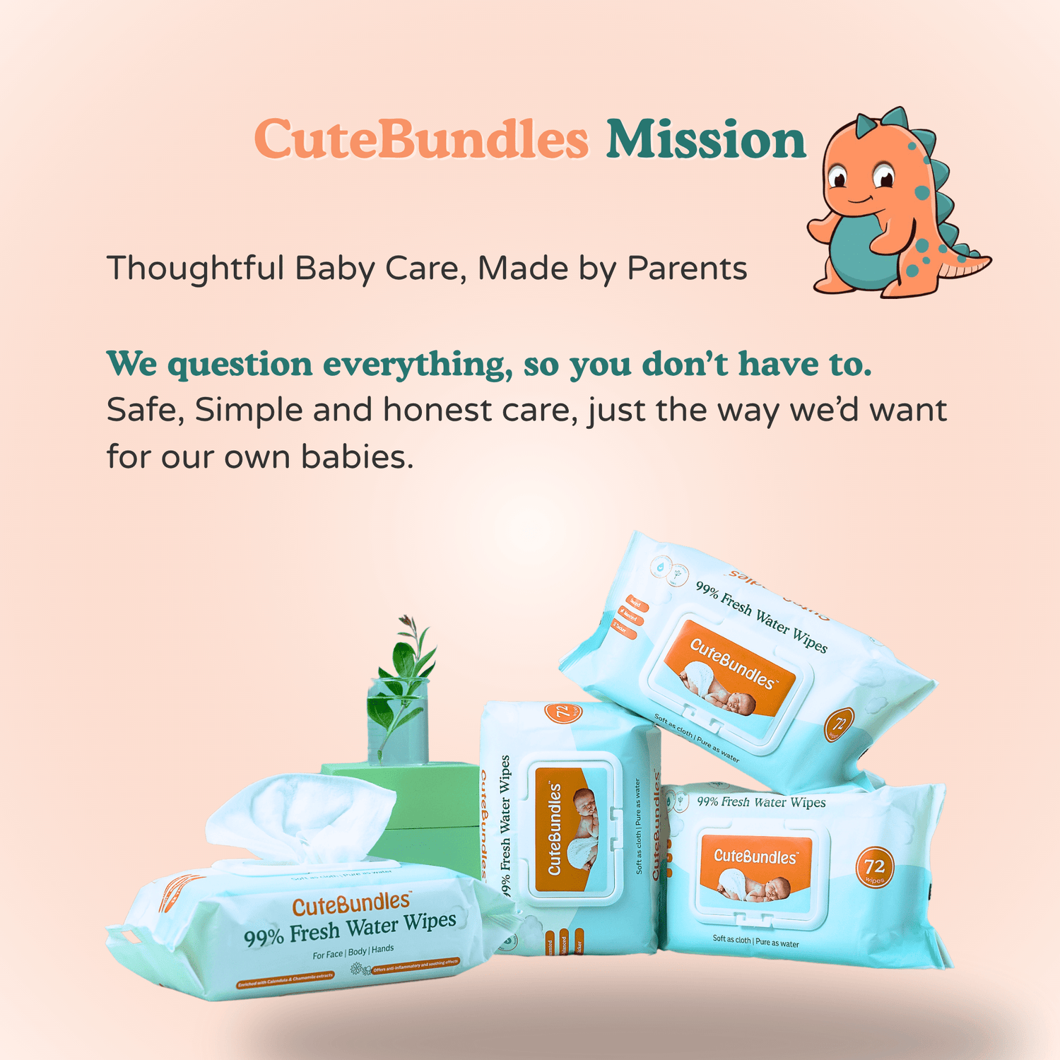 99% Fresh Water Baby Wipes - CuteBundles