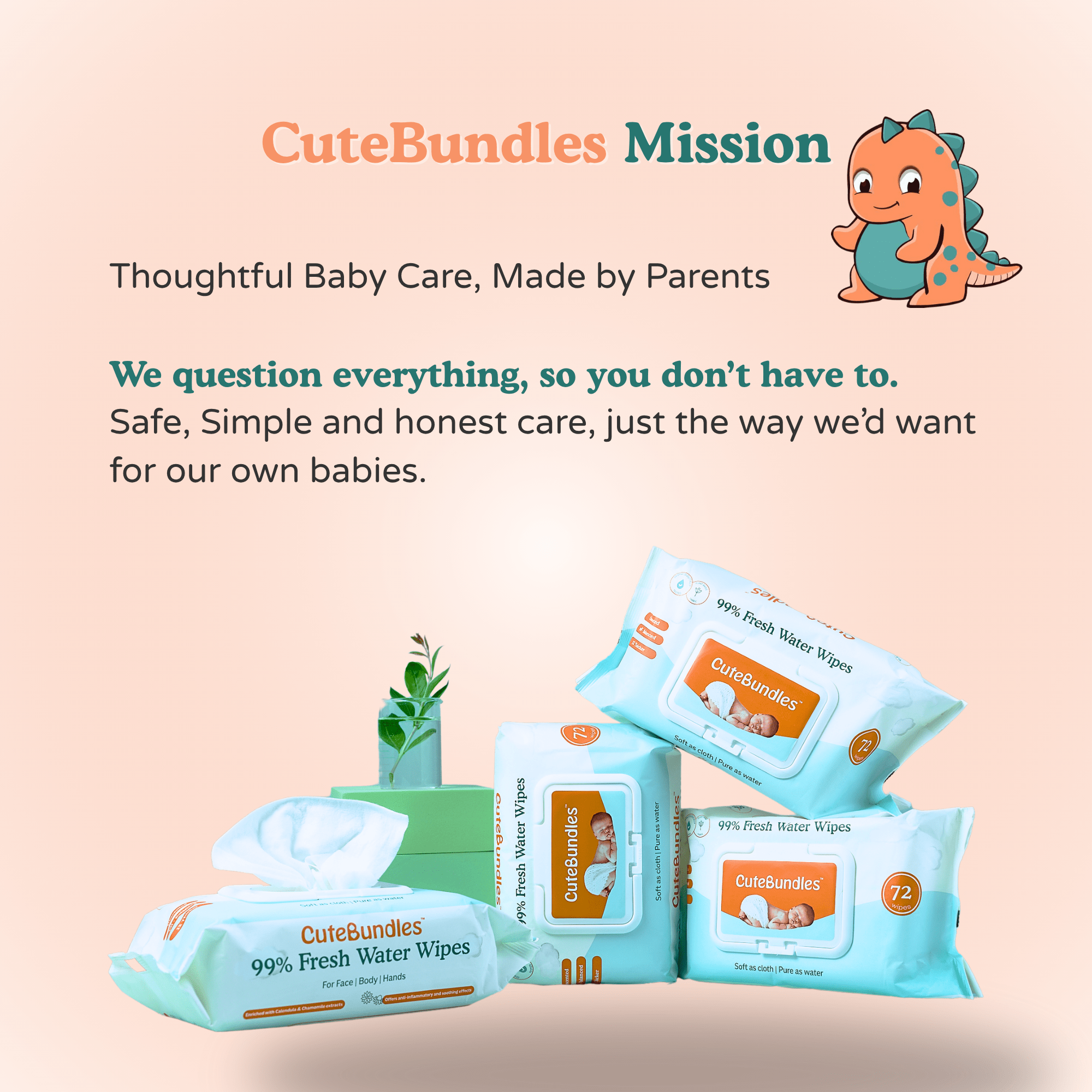 99% Fresh Water Baby Wipes - CuteBundles