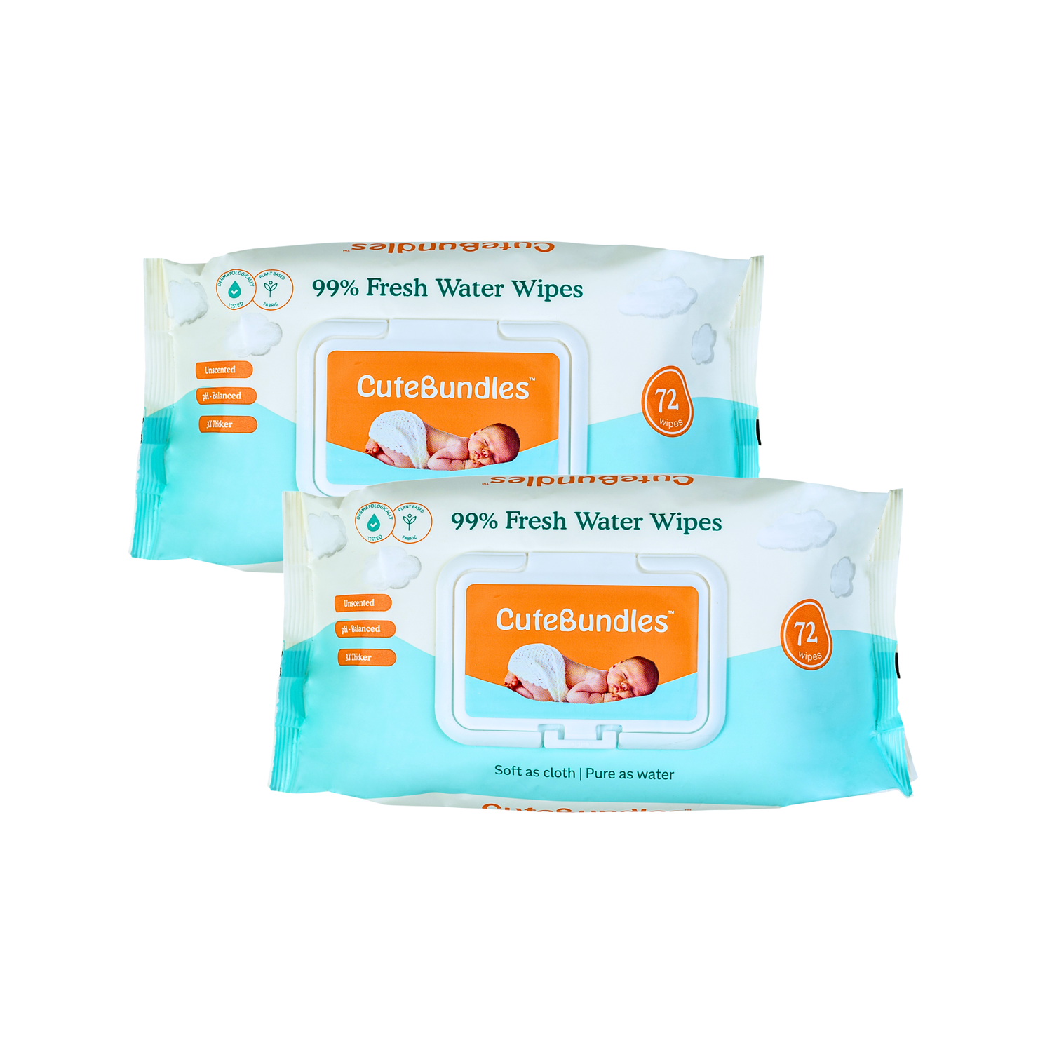 CuteBundles 99% Fresh Water Baby Wipes