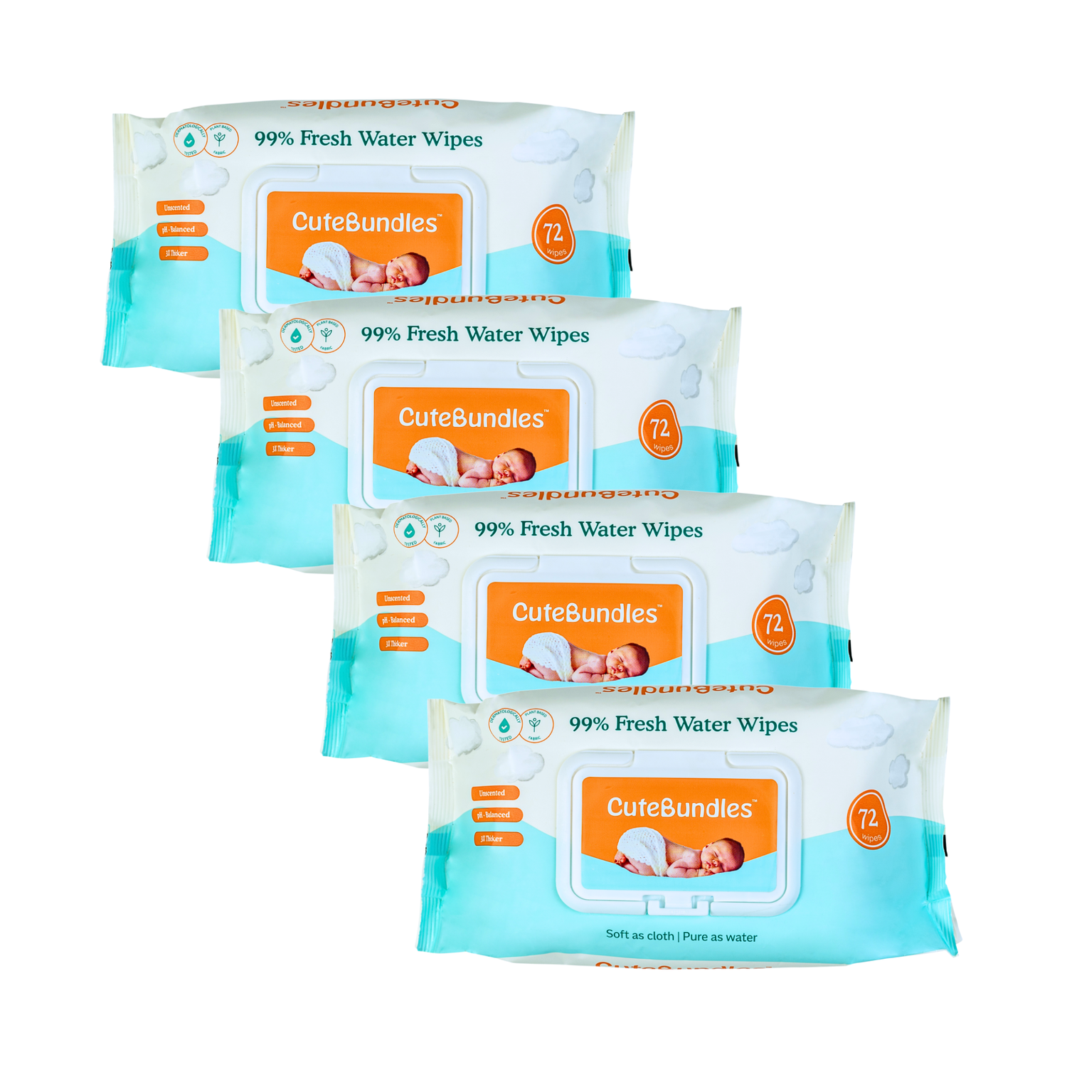 CuteBundles 99% Fresh Water Baby Wipes