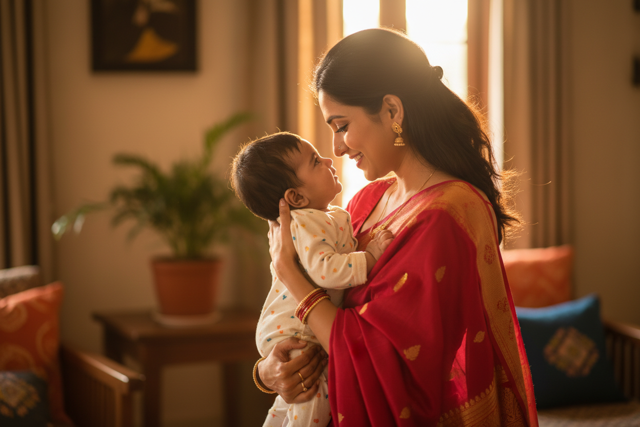 indian mother baby love