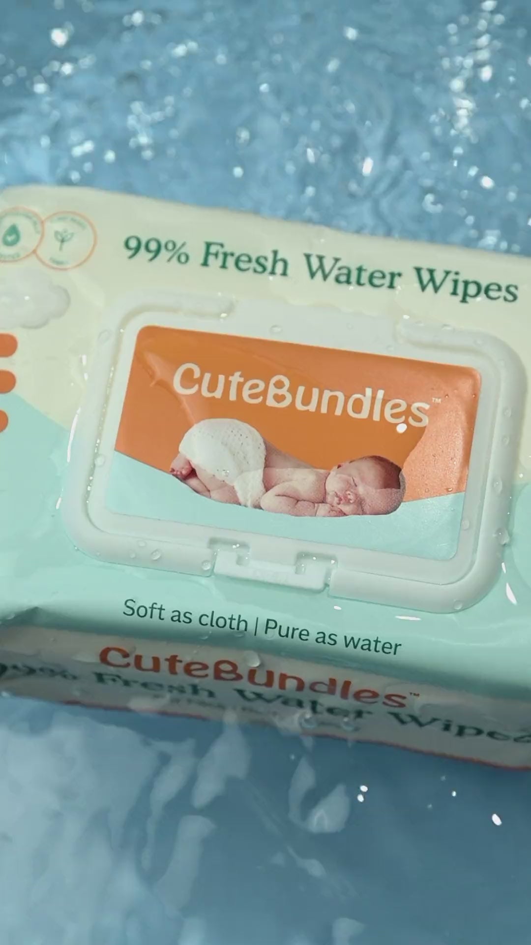 CuteBundles 99% Fresh Water Baby Wipes - Video