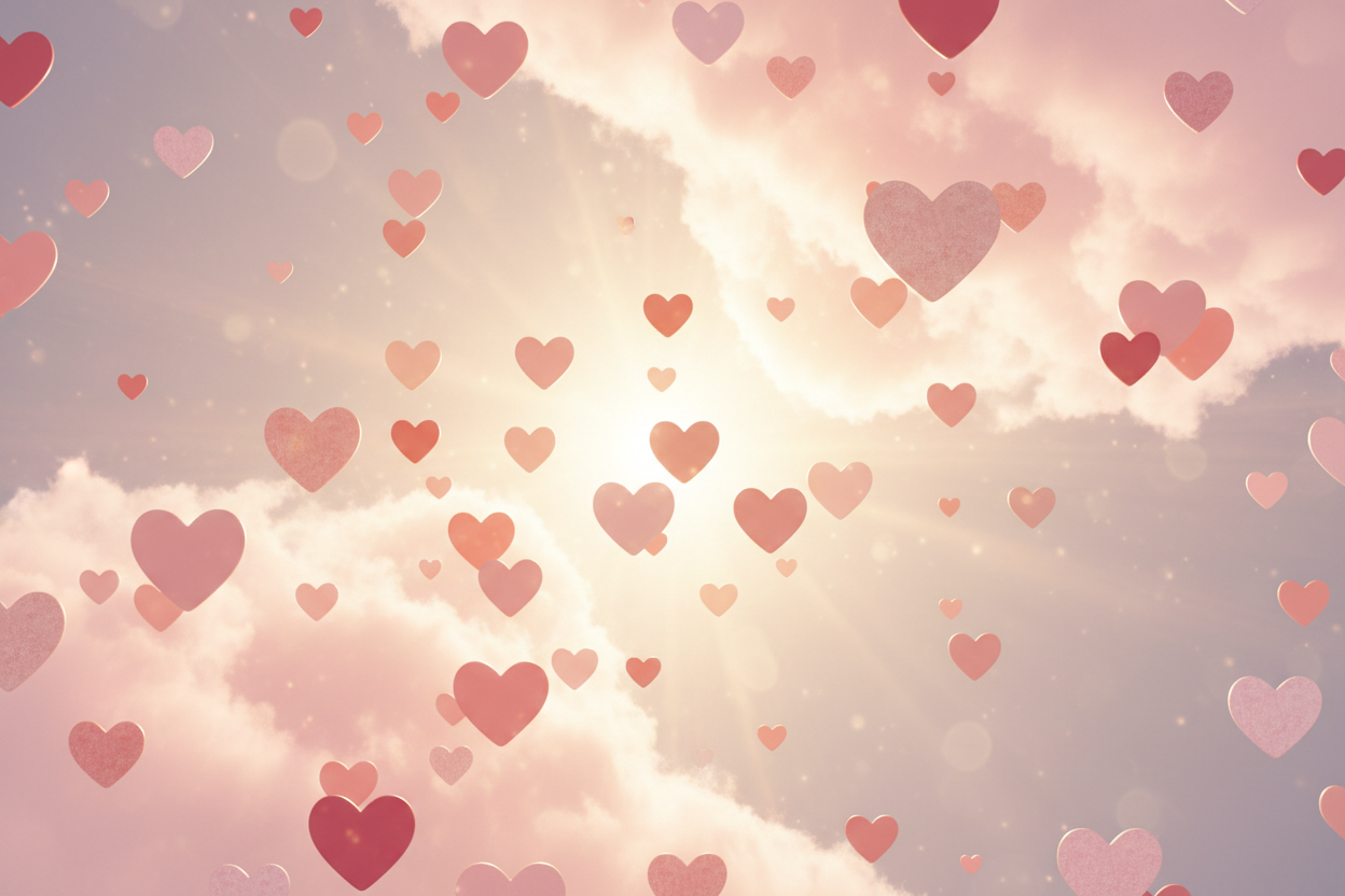 thousands of hearts and love